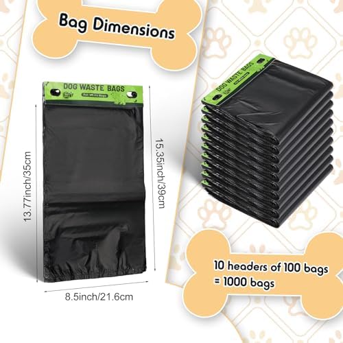 Ireer 1000 Pcs Dog Waste Bags Bulk, Pet Feces Bags with Hang Hole - Image 2