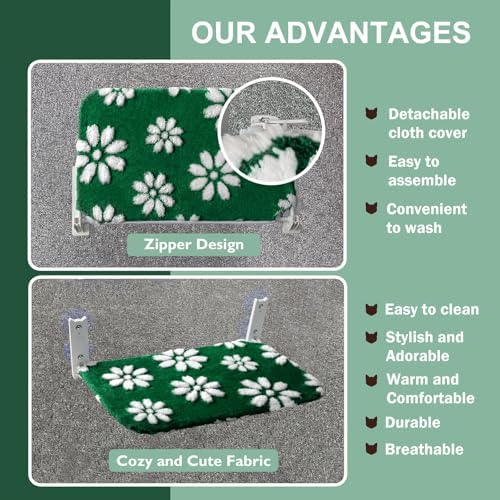 Cute Cat Window Perch, Foldable Cat Window Hammock, Green - Image 6