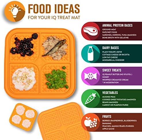 Hyper Pet IQ Treat Dog Slow Feeder & Cat Slow Feeder Used for Eating of Meals or Treats for Better Digestion (Enrichment lick mat Made in the USA - Large Orange Lick Pad Easy to Clean) - Image 6
