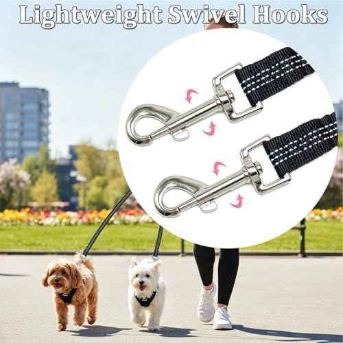 Double Dog Leash Coupler, Different Length Splitter for 2 Dogs - Image 3