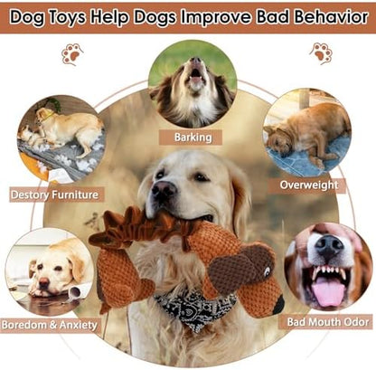 Squeaky Plush Dog Toys for Large Dogs with Squeaky and Crinkle Paper, Tug of War Pet Toys for Dogs, Interactive Pull Puppy Chew Toys for Small, Medium and Large Dogs - Image 4