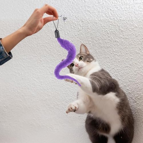 Cat Worms Refills for Wand, 12 PCS Cat Wand Attachments Worms Toy Interactive Kitten Worm Replacements Feather Worm Teaser Refills - Image 4