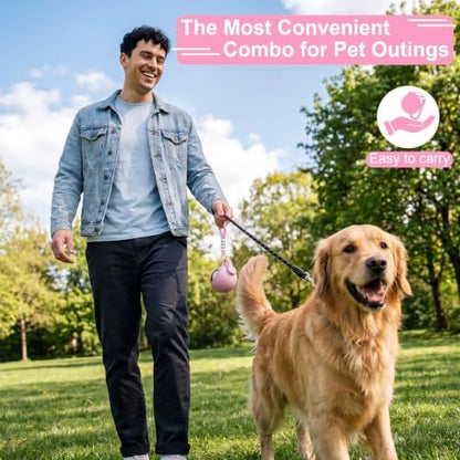 Portable Dog Water Bottle with Bowl, 10oz Leak-Proof Stainless Steel Dog Travel Water Bottle, BPA-Free Pet Water Dispenser for Small & Medium Dogs, Walking, Hiking & Outdoor Travel (Pink) - Image 7