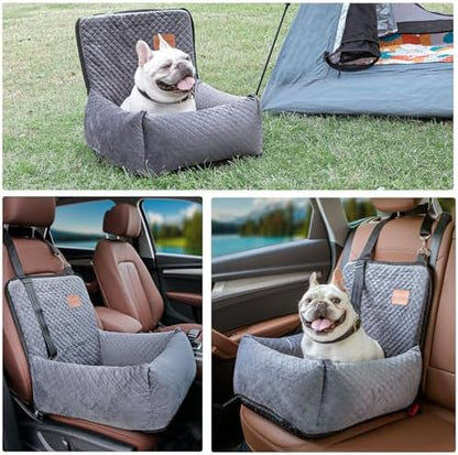 Dog Car Seat Pet Booster Seat Pet Travel Safety Car Seat,The Dog seat Made of Materials is Safe and Comfortable, and can be Disassembled for Easy Cleaning (Gray) - Image 4