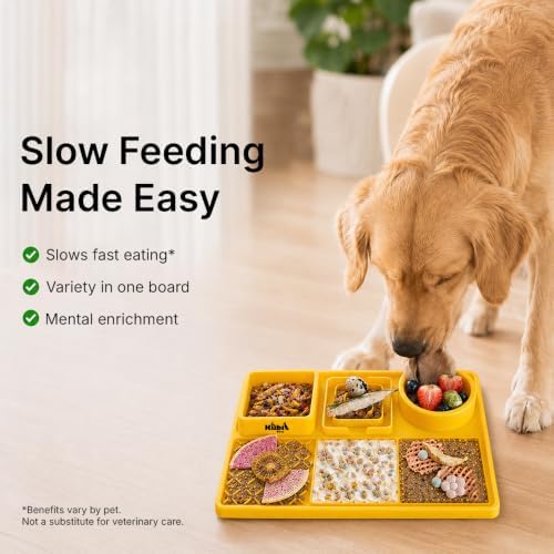 Snack Board Slow Feeder for Dogs – Large Enrichment Feeding Board with Mini Bowls & Flat Sections, Perfect for Treats & Meals | Kubi Pets - Image 2
