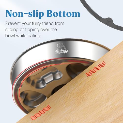 Slow Feeder Dog Bowls, 304 Stainless Steel Slow Feeder Bowl, 5 Cups - Image 6