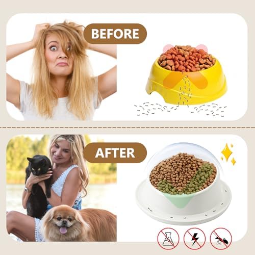 Ant Proof No Spill Ceramic Cat Food Bowls,15° Tilted Neck Support,No Spill,Non-Slip Base,Easy Clean Pet Water Dishes for Cat and Small Dog Indoor or Outdoor Use(2 Pack) - Image 5