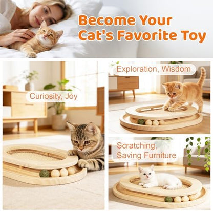 Cat Scratcher, Sisal Scratch Pad with Interactive Ball Track - Image 3