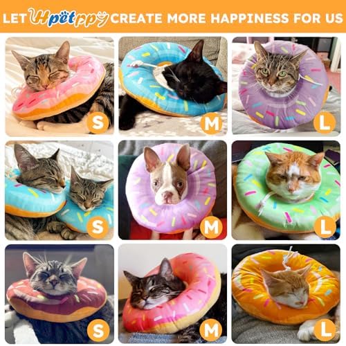 Hpetppy Cat Cone Collar Soft, Cat Recovery Collar for Wound Healing Cute Donut Adjustable Kittens Cones to Stop Licking Comfortable Lightweight Neck Elizabethan Collars for Cats Kittens After Surgery - Image 5