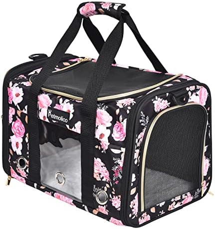 Petmolico Cat Carrier Soft-Sided Airline Approved, Medium, Pink Peony by Petmolico