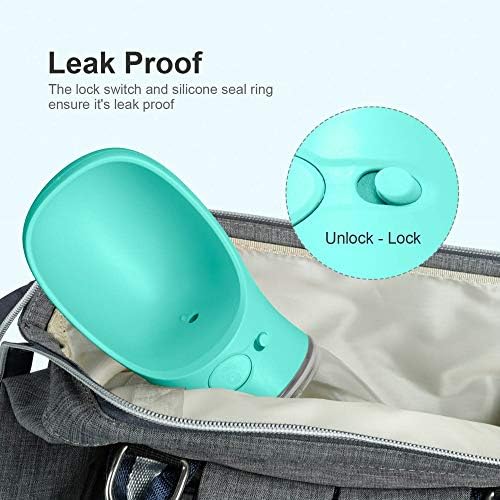 DEYACE Dog Water Bottle, Leak Proof Portable Pet Water Bottles for Dogs, Puppy Water Dispenser with Drinking Feeder for Travel (Teal 12oz) - Image 3