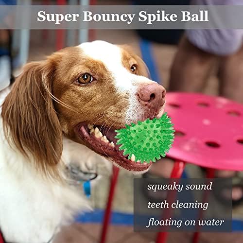 LECHONG 6pack Squeaky Dog Toys Spiky Dog Balls Cleans Teeth and Promotes Dental and Gum Health for Your Pet Squeaker Ball Toys for Aggressive Chewers (S 6PACK) - Image 3