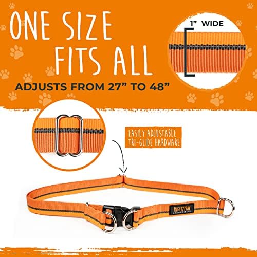 Mighty Paw Hands Free Dog Leash | Bungee Waist Leash for Dog Walking. Pet Running Hands Free Tether for Large, Medium & Small Breeds. Pet Waist Belt (36" - 48") Up to 150 lbs - Orange - Image 5