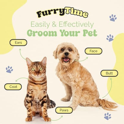 FURRYTIME Pet Cleaning Glove Wipes for Dogs & Cats, 30 Gloves, Hypoallergenic Pet Wipes Disposable No-Rinse Grooming, Extra Thick Bathing Wipes, Pet Dry Cleaning Paws, Coat, Ears, Eye Area, Butt - Image 4