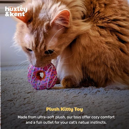 Huxley & Kent Plush Crinkle Catnip Cat Toy, Strawberry Donut - Image 6