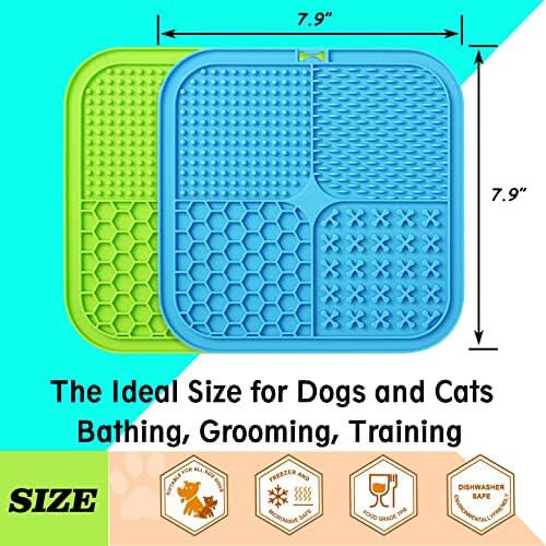 Lick Mat for Dogs, 2 Pcs Dog Lick Mat with Suction Cups for Anxiety, Peanut Butter Dog Licking Mat Slow Feeder Dispensing Treater Lick Pad for Dogs Cats Grooming Bathing and Training Large - Image 6