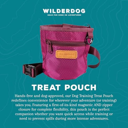 Wilderdog Dog Training Treat Pouch with Magnetic and Zipper Closure, Carabiner Attached, Adjustable Waist Strap - Magenta - Image 2