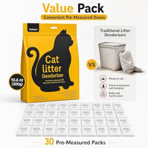 Unscented Cat Litter Deodorizer Powder, 30x10g Pre-Measured Sachets - Image 2