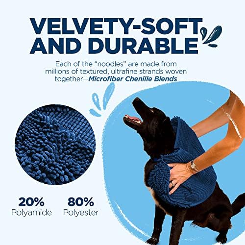 Soggy Doggy Super Shammy Absorbent Dog Towel, Navy Blue, 31x14 - Image 4