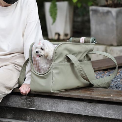 Pet Dog Casual Crossbody Bag, Hands-Free One Shoulder Soft Edged Pet Bag, Fully Open Sunroof Cover with Mesh Window and Large Front Pocket, Pet Carrier Purse for Small Dog Cat（Can Hold 10 Pounds） - Image 6