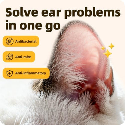 Ear Drops for Ear Infection Treatment, Ear Mites Treatment, Dog Yeast Soothing Cleansing, Ear Wax Removal, Itchy Ear Relief for Dogs and Cats | 20 ml 0.67 FL OZ - Image 5