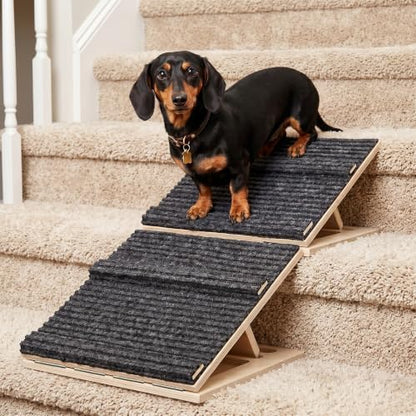2 Pack Dog Ramp for Stairs, Foldable Dog Stair Ramp with Triangular Support by Unknown