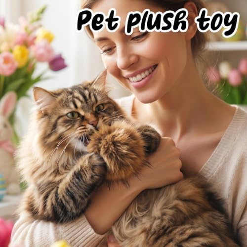 3pcs Soft Fluffy Rabbit Fur Cat Toys Cat Toy Faux Rabbit Fur Ball - Image 6