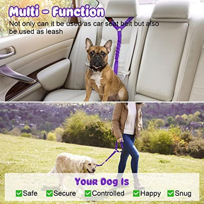 BWOGUE 2 Pack Dog Seat Belt for Car, Elastic Headrest Restraint - Image 5