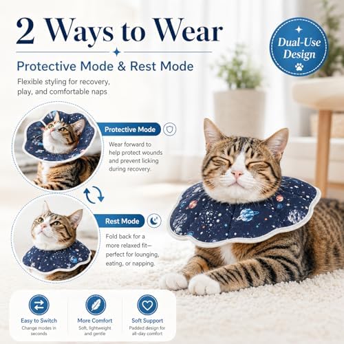 Mechpia Cat Cone Collar Soft, Cat Recovery Collar to Stop Licking, Protective Cat Neck Cone After Surgery for Small Medium Cats Kittens Puppies - Image 4