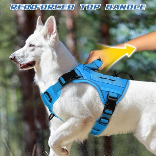 WINGOIN Blue Tactical Dog Harness for Medium Size Dogs,No Pull Dog Harness - Image 3
