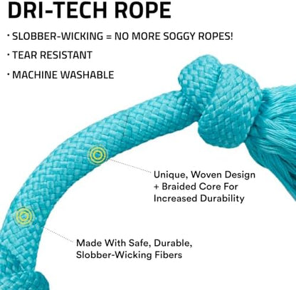 Playology Tug Rope Dog Toys for Small Dogs - Small, Peanut Butter Scent - Image 2