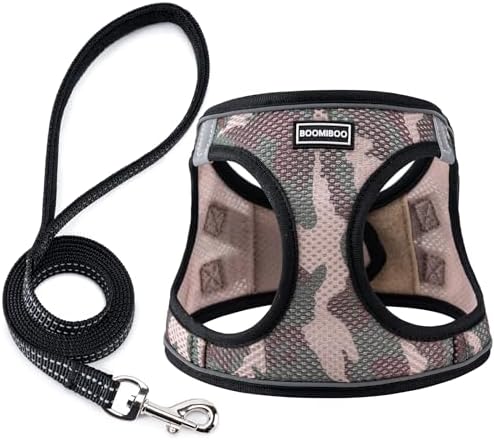 Dog Harness with Leash Set, Step-in Adjustable Puppy Pet Vest, Camo Set S by BOOMIBOO