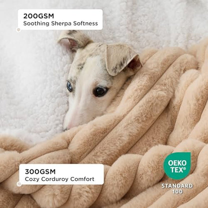 Bedsure ComfyFleece™ Waterproof Blanket for Bed, Twin（60"x80"） Tuscan Beige - Image 2