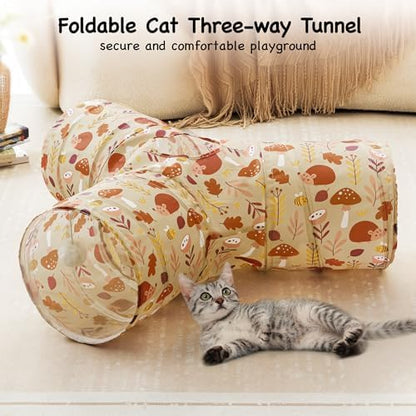 Tempcore Cat Tunnel, 3-Way Collapsible Toy for Indoor Cats, Hedgehog - Image 4