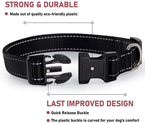 Reflective Dog Collar, Puppy Collar with Buckle Adjustable, Black XXS - Image 2