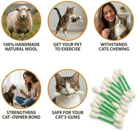 Glaciart One Swabs Cat Toys with Catnip - 6 Pk | Durable for Chew, Cute Cat Toys Interactive Kitty for Boredom, Exercise, & Play | Filled w/Organic Catnip for Anxiety & as Digestive Aid | Gift Idea - Image 6