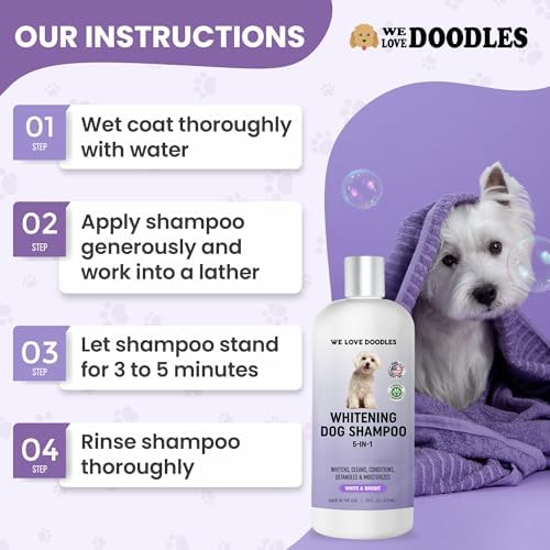 Dog Whitening Shampoo & Conditioner, Removes Stains On White Coat, USA Made - Image 4