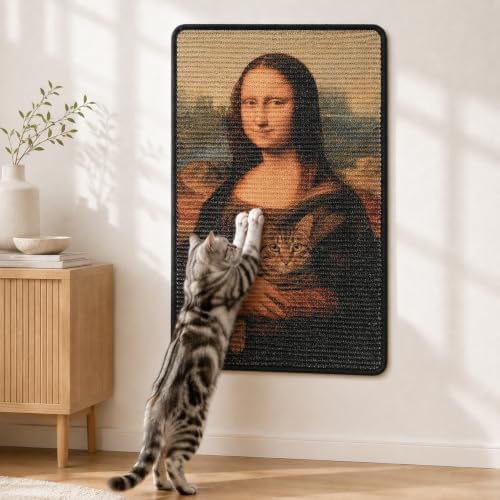 Art Sisal Cat Scratcher Mat, Cat Wall Scratchers for Indoor Cats by LESISSMER