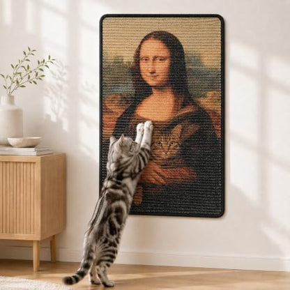 Art Sisal Cat Scratcher Mat, Cat Wall Scratchers for Indoor Cats by LESISSMER