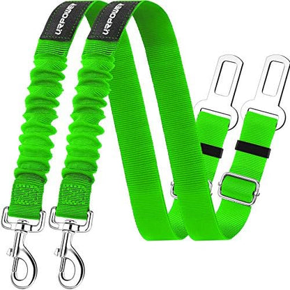 URPOWER 2 Pack Dog Seat Belt, Retractable Dog Car Harness Adjustable Pet Safety Belt with Elastic Bungee Buffer, Heavy Duty & Durable & 360 Degree Swivel Dog Seatbelts by URPOWER