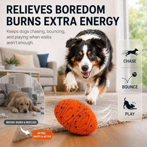 Interactive Dog Ball for Medium & Large Dogs, E-TPU Football Toy - Image 3