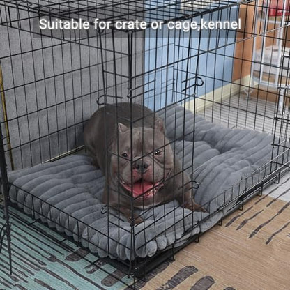 Dog Beds Crate Pad for Medium to Large Dogs Ultra Soft Dog Mat for Crate or Cage 36 Inch Washable and Anti-Slip Fluffy Flat Kennel Pad for Pets Cozy Sleeping Mattress Cushion,35" x 23",Grey - Image 3