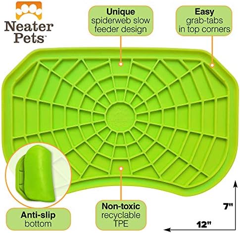 Neater Pets Neat-LIK Dog Lick Mat, Lick Mat for Dogs, Cats, Puppy, Reduces Anxiety & Boredom, Peanut Butter Slow Feeder, Interactive Treat Licking Pad, Licking Mats for Small & Large Breed (Green) - Image 5