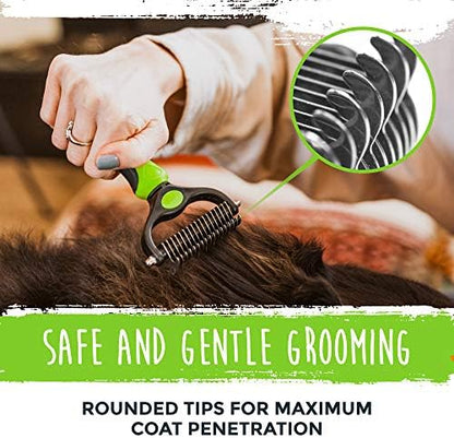 Mighty Paw Dog Grooming Brush - 2-In-1 Dual Sided Comb - Round Tip For Maximum Coat Penetration - Stainless Steel Teeth That Won't Rust Or Discolor - Built-In Thumb Rest For The Control When You Need - Image 3