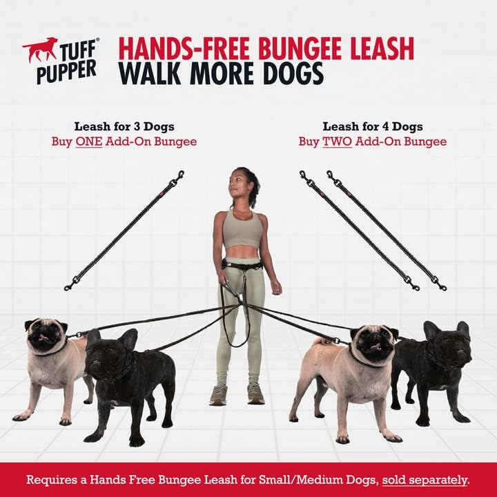 Add-On Accessory Bungee Leash | Add One Medium Dog Up to 45 lbs | Requires Purchase of Two Medium Dog Hands Free Bungee Leashes Sold Separately | Buy One for Three Dogs | Buy Two for Four Dogs - Image 2