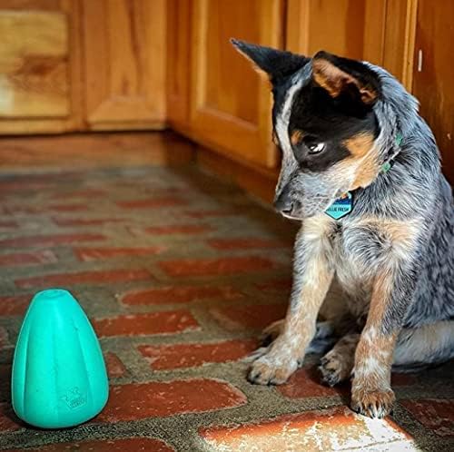 Chew King by Mammoth Premium Treat Dispensing Dog Toy, Durable Natural Rubber Chew Toy, Safety Air Vent, Interactive Enrichment Toy for Aggressive Chewers, Medium Pack of 2- Teal
