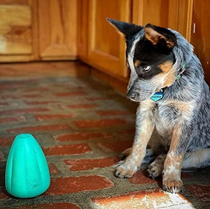 Chew King by Mammoth Premium Treat Dispensing Dog Toy, Durable Natural Rubber Chew Toy, Safety Air Vent, Interactive Enrichment Toy for Aggressive Chewers, Medium Pack of 2- Teal