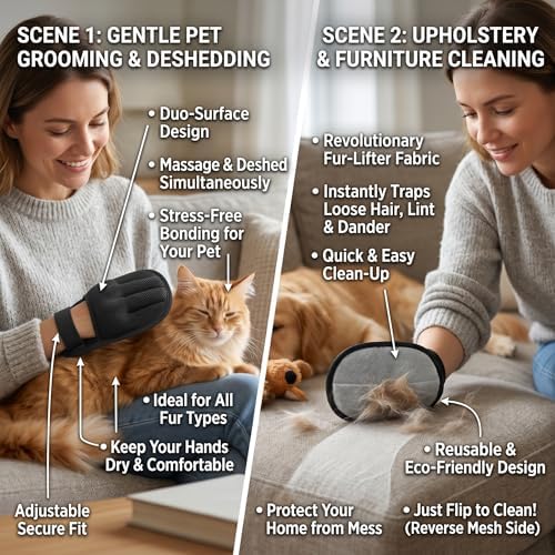 Pet Hair Remover Glove for Cats Dogs Electrostatic Uproot Clean Glove - Image 3
