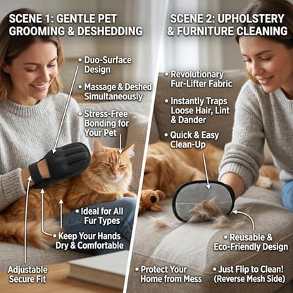 Pet Hair Remover Glove for Cats Dogs Electrostatic Uproot Clean Glove - Image 3