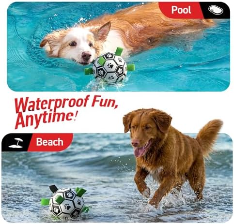 QDAN Dog Toys Dog Balls, 6 Inch Dog Soccer Ball with Straps, Herding Balls - Image 2